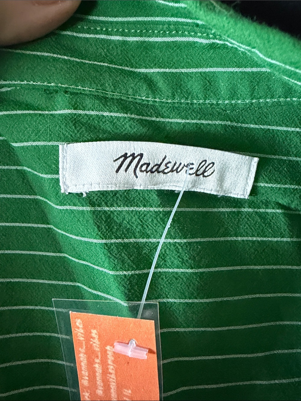Madewell Green Striped Button-Up Shirt - Picture 2 of 7